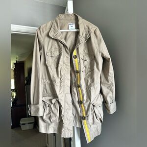 Old Navy Women's Utility Jacket Khaki Cinch Waist Size M Cotton